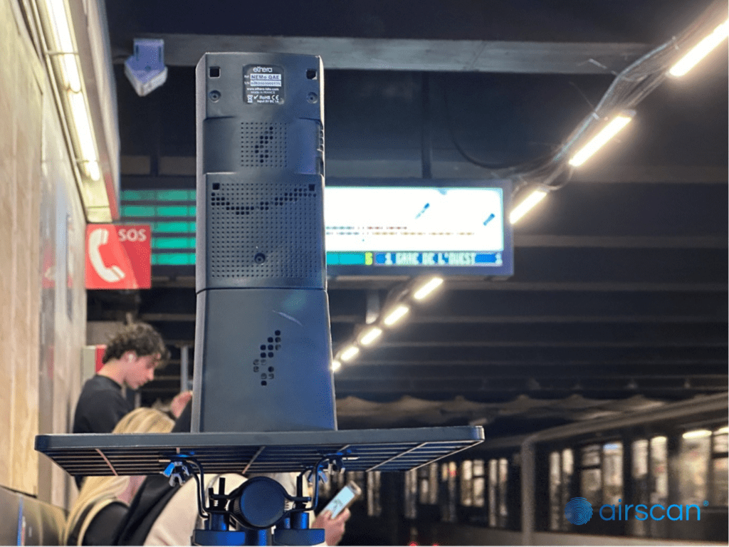 Air quality sensor Ethera Airscan in Brussels metro