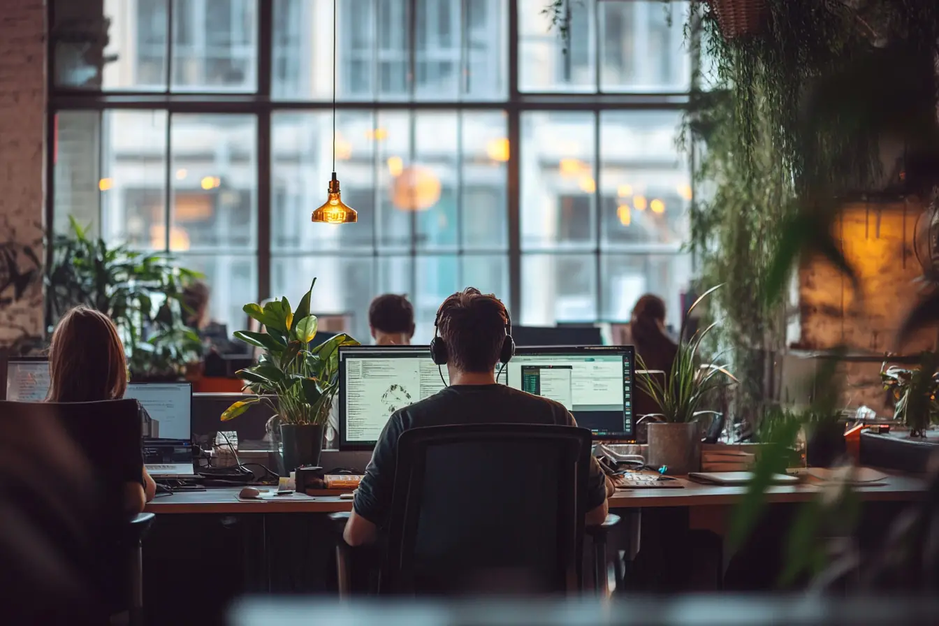 A dimly lit office environment that impacts productivity