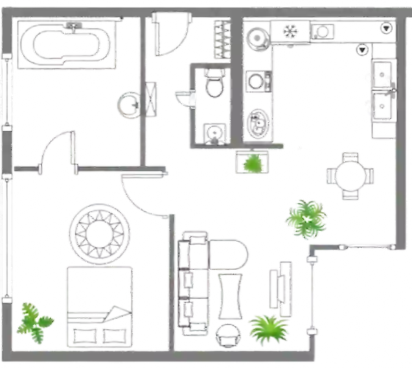 Figure 1. Plan d'un appartement d'une chambre sélectionné dans la commune de Jette à Bruxelles
