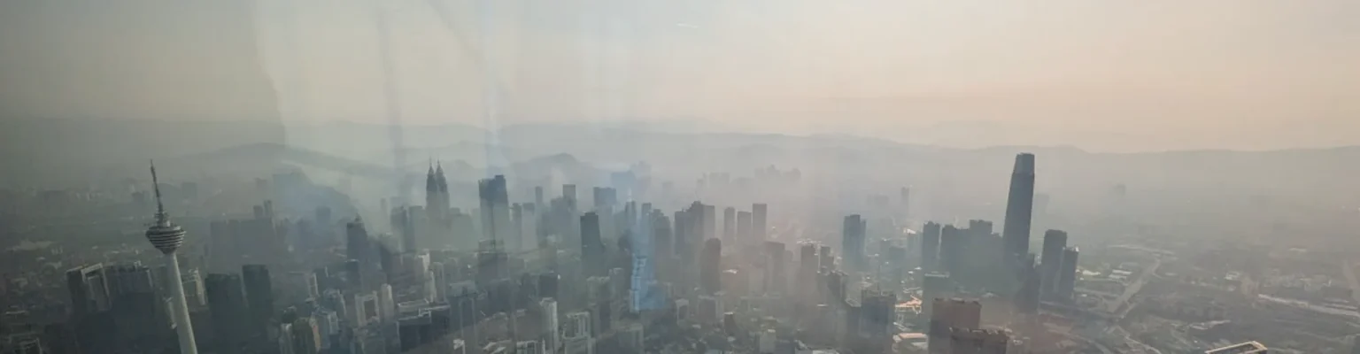 Merdeka 118 view from the top during 2026 haze